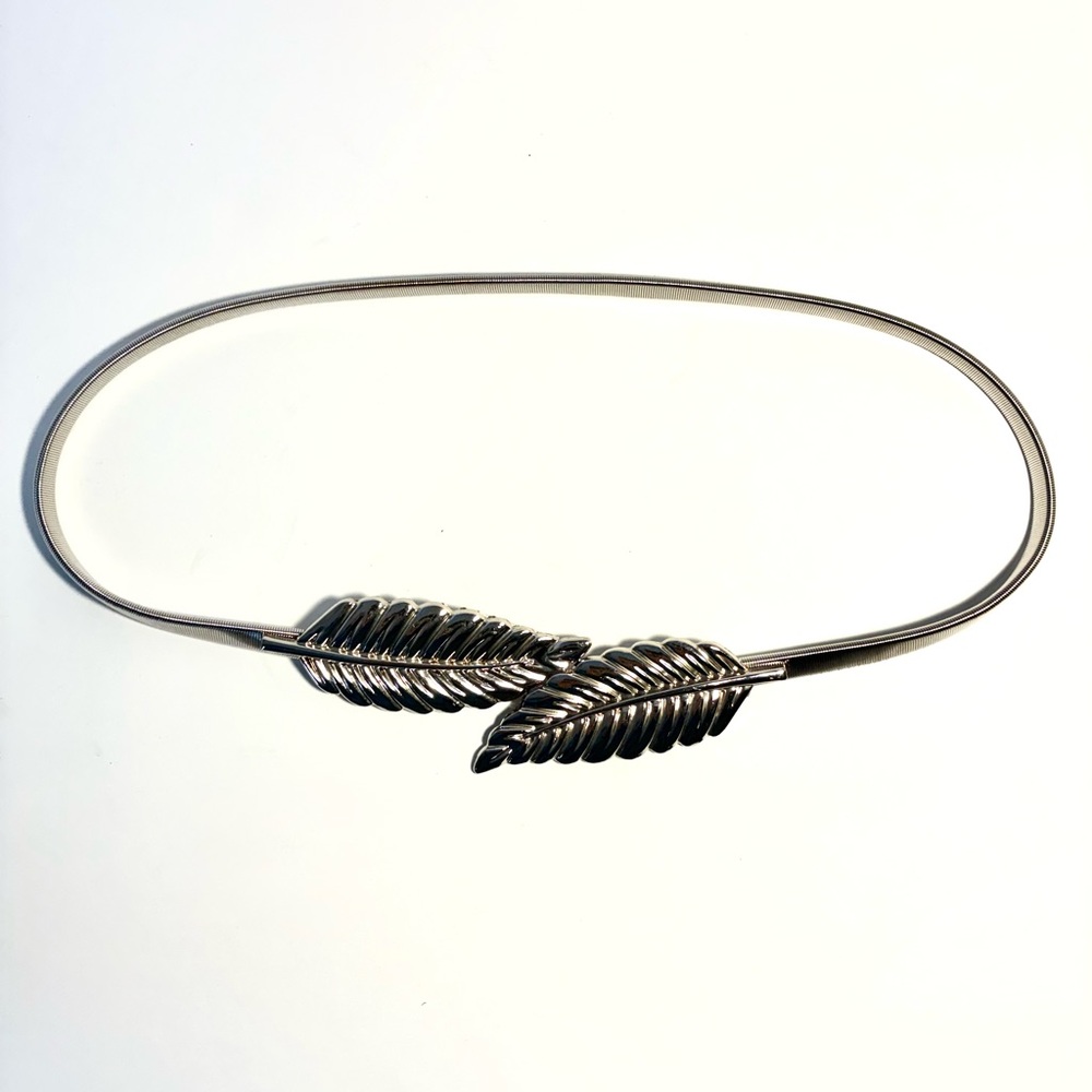 Chic Silver Leaf Accent Belt